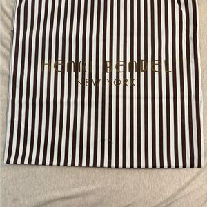 Henri Bendel Brown and White Striped Bag - Large